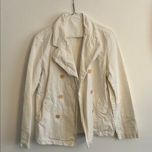 Sisley Women's Off-White Double-Breasted Pea Coat